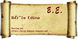 Bőle Edina névjegykártya